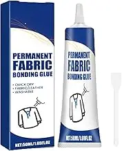 Clear Fabric Glue | Strong Fabric Waterproof Glue - Super Glue Fabric Adhesive, Washable Fabric Repair Glue for Cotton, Denim, Leather, Polyester, All Fabrics