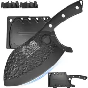 XYJ 7 Inch Serbian Chef Knife Meat Cleaver High Carbon Steel Hammer Pattern U...