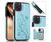 For iPhone 13 Pro Max Leather Cover Wallet - Green