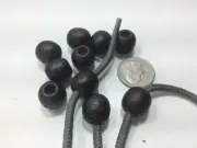 12 Drawstring Cord Stoper End Cap toggles Bags clothing - Brown 5/8 D500