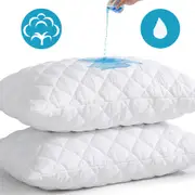 2/4 Pack Quilted/ Cotton Terry/Bamboo Waterproof Pillow Protector Cotton Top Pillow Case Slip Zipper Closure