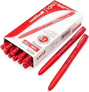 Uni-Ball Signo UMN-155-07 Gel Ink Retractable Rollerball Pen - 0.7mm Fine - Red Ink - Pack of 12