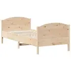 Bed Frame with Headboard Slatted Mattress Base Bedroom Solid Wood Pine vidaXL