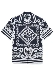 Dolce & Gabbana Printed Silk-satin Shirt - White And Black - 42 (C16.5 / XL) 42 (C16.5 / XL)