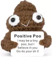 Funny Positive Poo, Cute Crochet Potato Partner Toy with Positive Card Cheer ...