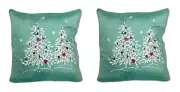 National Tree Company 16x16 Cushion with Tree Design, SET OF 2 Decorative Pillow