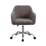 Linon Home Decor Office Desk Task Chair Fabric Seat +Non-Adjustable Arms in Gray