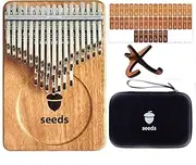 Seeds Kalimba Thumb Piano 41 Keys Chromatic C-Tuned Thumb Piano Okoume wood Flat Board ultra-lightweight Portable Mbira Finger Piano(LATEST VERSION)