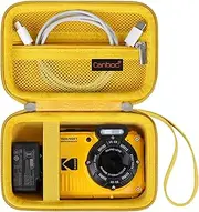 Canboc Carrying Travel Case for Kodak PIXPRO WPZ2 Rugged Waterproof Digital Camera, Underwater Photography Camera Bag, Zipper Mesh Pocket fits USB Cable, Battery, Adapter, Yellow (Case Only)