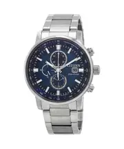 Citizen Eco-Drive Chronograph Stainless Steel Blue CA0840-87L 100M Mens Watch
