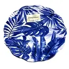 6 Tommy Bahama Blue Monstera Palm Leaf Fronds Melamine Dinner Plate Set Tropical
