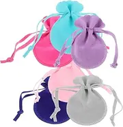 BUGUUYO 6Pcs Drawstring Jewelry Bags present Pouches with Drawstring Closure Small Elegant Organizers for Earrings Rings and Valuables for Parties Travel