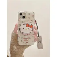 在飛比找ETMall東森購物網優惠-啟乾 磁吸殼凱蒂貓支架iPhone15手機殼適用蘋果14/1