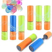 Aottom Pack of 8 Children's Water Pistols, Foam Water Pistols, 15.5 cm Set with 100 Water Bomb Balloons, Spray Gun, Water Colourful for Boys and Girls, Party, Beach, Pool Toy
