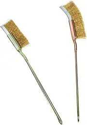OKUMEYR 2Pcs Copper Wire Scratch Brushes with Iron Handle Detachable BBQ Grill Cleaning Tools for Removal and Heavy Duty Cleaning Tasks Ergonomic Design for Comfortable Grip