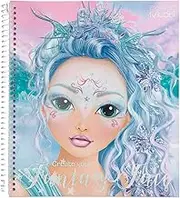 Depesche TOPModel Fantasy 11240 Colouring Book Create Your Fantasy Face Colouring Book with 40 Pages, 3 Stencils and 1 Sheet of Stickers, Approx. 24 x 21.8 x 1.8 cm
