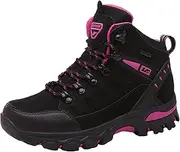 [JiuQing] Women's Walking Boots Waterproof Trekking & Hiking Shoes for Backpacking Camping Trails Outdoor Walking