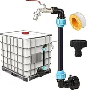 OAHAO IBC 3/4" Gooseneck Outlet Tap, IBC Tank S60x6 Stopcock with Adapter - Perfect for Watering Can Filling, Rainwater Tank, Water Barrel & IBC Container Accessories