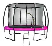 Kahuna 10ft Trampoline Outdoor Round Spring Mad Mat Net Ladder Pink