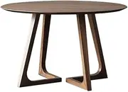 JXXAMZ Mid-Century Modern Dining Table, Oval Top, Solid Wood, Brown (Diameter27.55in Solid Wood Round Dining Table)