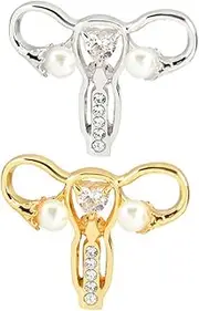 [MOBUTOFU] Breastpin for Clothes Brooch Rhinestone Brooches Gold Clothing Accessories Pageant Brooch Vintage Princess Lapel Pin Creative Corsage Jewelry Flowers Brooches Golden