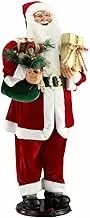 Solight 150cm Santa Claus Figure Christmas Decor Gift Eve Boxes Music Display Animated Rocking Dancing Singing Figurine House Office Doorway