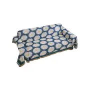 CottonMore Slub PolyCotton Knitted Blanket Chrysanthemum Pattern Sofa Bed Leisure Throw Rug 180x230cm