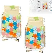 Reward Jars for Kids, Magnetic Star Jar Reward System, Behavior Management Classroom Tools, Reward Jar System for Classroom, Magnetic Reward Jar for Classroom Board for Home & School(1pc) (2pcs)