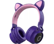 WSECOMM New Cat Ear Headset BT028C Wireless Headset Cartoon Bluetooth Gaming Headsetular Headset Pink