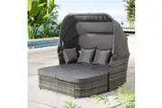 Gardeon Outdoor Sun Lounge Setting Patio Furniture Wicker Sofa Garden Day Bed