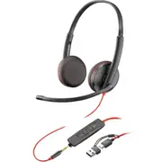 HP Poly Blackwire 3225 USB-C/A/3.5mm Wired On-Ear Headset Noise-Canceling Mic / Dynamic EQ / In-line Control [8X229AA]
