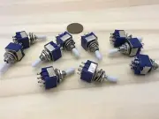 10 x White Sleeve cap Latching 6 Pin DPDT ON OFF ON Toggle Switch 6A 125VAC B24