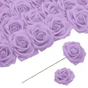 25pcs Foam Roses Artificial Flower Fake Roses with Stems, Light Purple