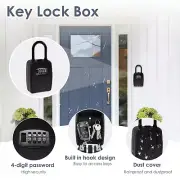 Key Safe Resettable 4 Digit Combination Safe Key Box 10 Keys Large·~