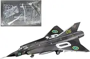 1:72 Scale Swedish Air Force J35F Draken Interceptor Unassembled Model DIY PC Aircraft Hobby Model Kit for Adults & Kids