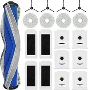 19-Piece Accessory Set for Ecovacs Deebot T30 Pro Omni / T30 Omni, 1 Rubber Main Brush, 4 Filters, 4 Wipes, 4 Side Brushes, 6 Dust Bags