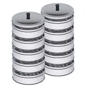 SOGA 2X 5 Tier Stainless Steel Steamers With Lid Work inside of Basket Pot Steamers 22cm