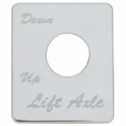 UP Switch Plate for Peterbilt Lift Axle Down/Up Stainless Steel Etched #48445