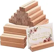 CHICAMPERA 20 Pcs Wooden Place Card Holders Sturdy Photo Holders for Tables Versatile Sign Stands for Home Office Weddings Events Easy to Use Stable Support