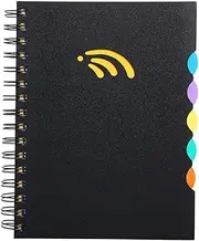 A5 Notebook, 5 Subject Spiral Notebook and Journals, Wide Ruled, Lab Professional Notepad, Colored Dividers with Tabs, 5.83”×8.27”, 290 Pages, Hardcover Memo Planner for School Boys Girls Men Women