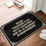 Funny Doormats for Outdoor Entrance Mom-Thanks for Not Leaving Me in A Basket Somewhere Doormat Indoor Shoe Mat Home Goods (Color : Colour, Size : 40X60CM)
