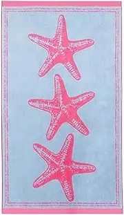 [RENEE TAYLOR] Cotton Jacquard Velour Extra Large Beach Towel Star Fish