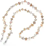 [NeaxgeandX] Handmade Glass Beads Eyeglasses Shell Glasses Chain Beaded Accessories Beige