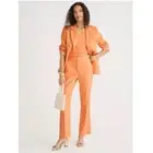NWT J. Crew Mid-Rise Linen Blend Flare Trouser Pant Career Business Orange 18