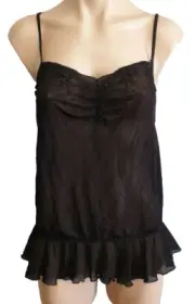 BNWT Womens Sz Large 14 Kimchi Blue Brand Pretty Black Exotic Mesh Cami Top
