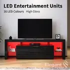 TV Cabinet Black TV stand Entertainment Unit RGB Gloss Furniture with drawers