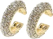 [JEWEDECO] Flat Back Earring Clips Non Pierced Earring Cuffs Zinc Alloy Ear Cuff Jewelry for Women