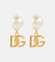 [Dolce & Gabbana] Dolce & Gabbana DG faux pearl clip-on earrings One Size gold