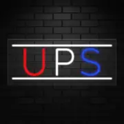 UPS Sign for Business Displays | LED Flex Neon | 32"W x 13"H x 1"D