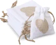 Bewudy 10 Pieces 3.93 x 3.14in Small Drawstring Bags, Muslin Bags, Double Drawst